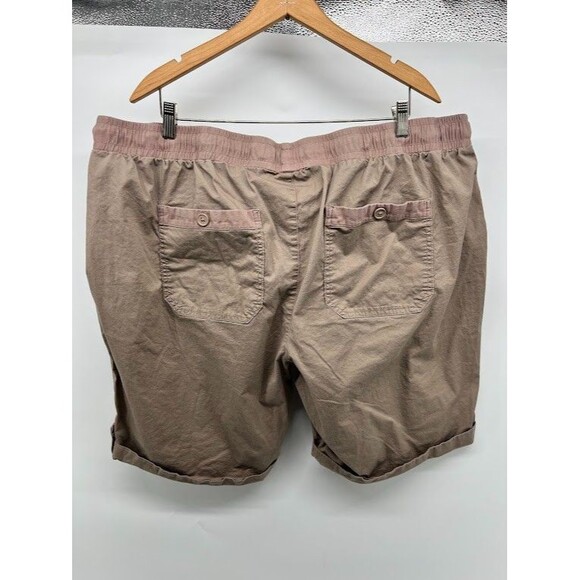 Lane Bryant Women's Pull On Bermuda Shorts Dark Khaki Elastic Waist Size 22/24 - Picture 5 of 5
